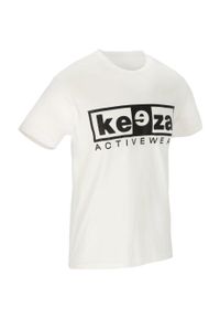 Koszulka sportowa męska KEEZA bawełniana. Kolor: biały. Materiał: bawełna. Sport: piłka nożna