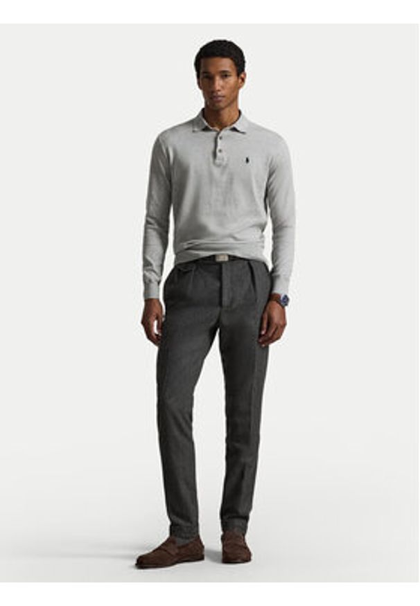 Polo Ralph Lauren Polo 710P04446002 Szary jasny Regular Fit. Typ kołnierza: polo. Kolor: szary. Materiał: bawełna
