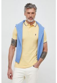 Polo Ralph Lauren polo bawełniane kolor żółty gładki. Typ kołnierza: polo. Kolor: żółty. Materiał: bawełna. Długość: krótkie. Wzór: gładki