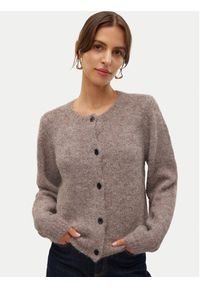 Vero Moda Kardigan Novah 10320496 Brązowy Regular Fit. Kolor: brązowy. Materiał: syntetyk #6