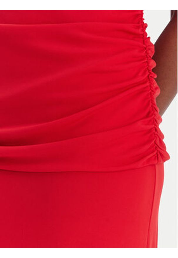 TOMMY HILFIGER - Tommy Hilfiger Sukienka koktajlowa Festive WW0WW47872 Czerwony Slim Fit. Kolor: czerwony. Materiał: wiskoza. Styl: wizytowy