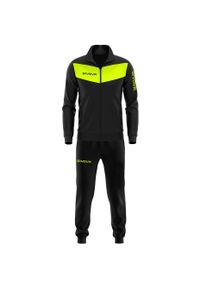Dres sportowy Givova Tuta Visa fluo. Kolor: czarny, wielokolorowy, żółty. Materiał: dresówka. Sport: fitness, piłka nożna