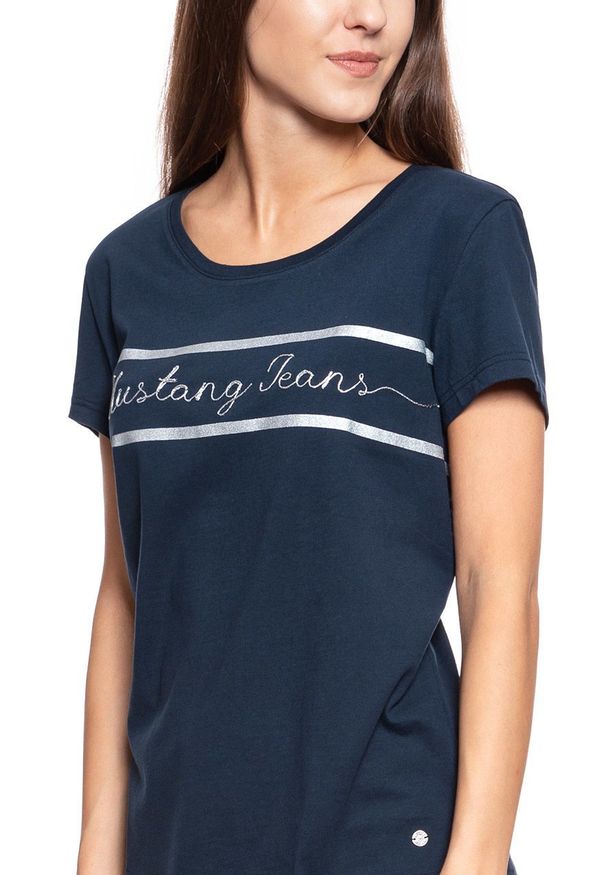Mustang - MUSTANG T SHIRT DAMSKI Alina C Print Sky Captain 1008945 5323. Wzór: nadruk