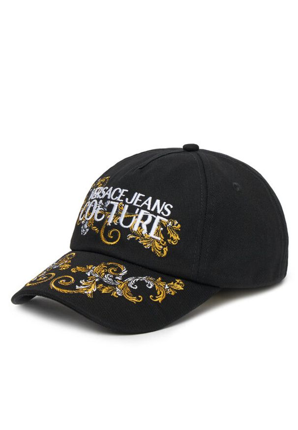Versace Jeans Couture Czapka z daszkiem 78VAZK17 Czarny. Kolor: czarny. Materiał: bawełna