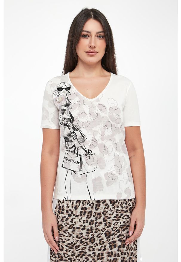 Sportalm - T-shirt damski z nadrukiem SPORTALM. Wzór: nadruk