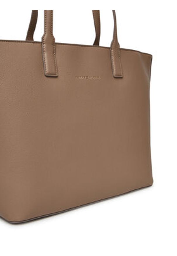 TOMMY HILFIGER - Tommy Hilfiger Torebka Th Logotape Tote AW0AW17449 Beżowy. Kolor: beżowy. Materiał: skórzane