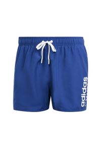 Adidas - Szorty Essentials Logo CLX. Kolor: biały, wielokolorowy, niebieski. Materiał: materiał
