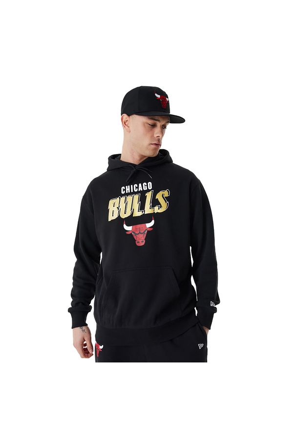 Bluza męska New Era Team Script OS Hoody Chicago Bulls. Kolor: czarny