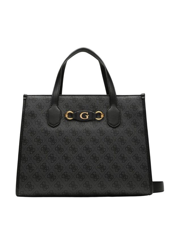 Guess - GUESS Szara torebka Izzy 2 Compartment. Kolor: szary. Materiał: skórzane