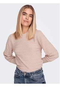 only - ONLY Sweter 15264797 Różowy Regular Fit. Kolor: różowy. Materiał: wiskoza