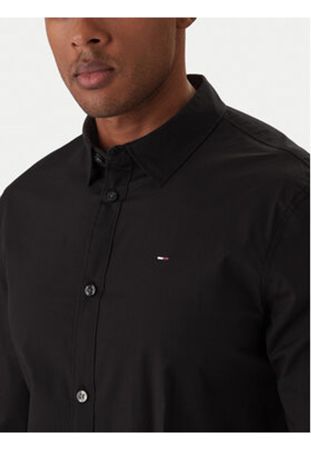 Tommy Jeans Koszula DM0DM04405 Czarny Slim Fit. Kolor: czarny. Materiał: bawełna
