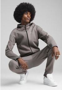 Puma - Męska rozpinana bluza z kapturem EVOSTRIPE PUMA Cast Iron Gray. Typ kołnierza: kaptur. Kolor: szary