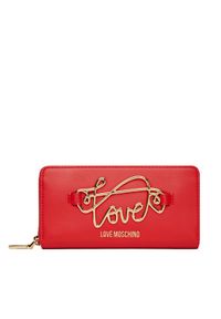 Love Moschino - LOVE MOSCHINO Duży Portfel Damski JC5733PP0MKG0500 Czerwony. Kolor: czerwony. Materiał: skóra