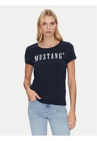 Mustang T-Shirt Alma 1013933 Granatowy Regular Fit. Kolor: niebieski. Materiał: bawełna