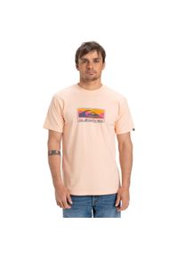 Quiksilver - Koszulka z krótkim rękawem dla Mężczyzn EV GRADIENT BOX Różowy. Kolor: różowy. Materiał: materiał, bawełna. Długość rękawa: krótki rękaw. Długość: krótkie. Wzór: gradientowy