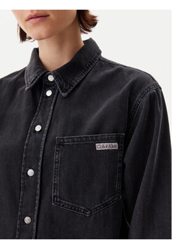 Calvin Klein Jeans Kurtka jeansowa J20J225517 Czarny Relaxed Fit. Kolor: czarny. Materiał: bawełna