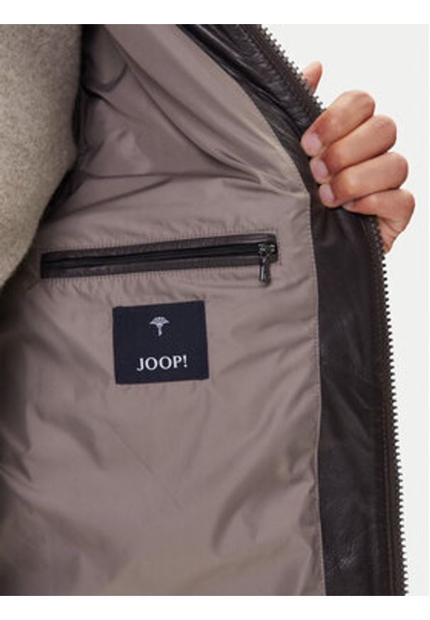 JOOP! Kurtka skórzana 17 Boys 1500150 80000851 Brązowy Regular Fit. Kolor: brązowy. Materiał: skóra
