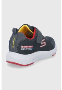 skechers - Skechers Buty dziecięce kolor szary. Nosek buta: okrągły. Zapięcie: rzepy. Kolor: szary. Materiał: guma #5