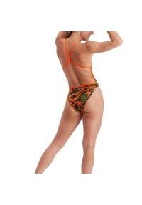 Strój Kąpielowy Speedo Wall Spray Vback – Czarny/pomarańczowy – Rozmiar 26. Kolor: czarny. Wzór: nadruk