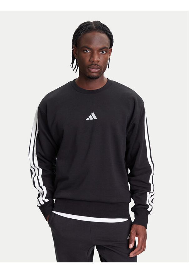Adidas - adidas Bluza Essentials 3-Stripes JE6304 Czarny Regular Fit. Kolor: czarny. Materiał: bawełna