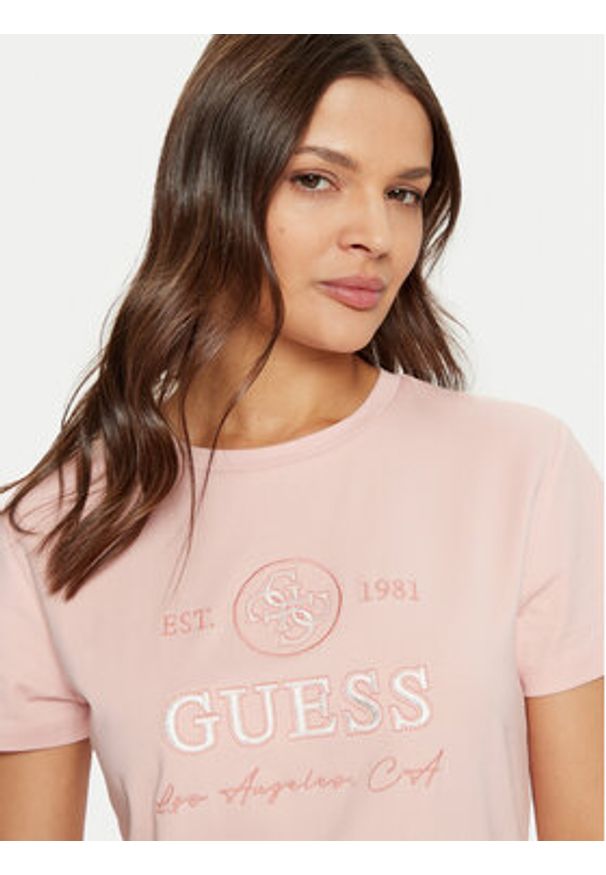 Guess T-Shirt V5RI05 J1314 Różowy Regular Fit. Kolor: różowy. Materiał: bawełna