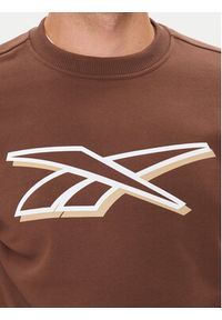 Reebok Bluza Vector Logo 100202412 Brązowy Regular Fit. Kolor: brązowy. Materiał: bawełna, syntetyk #5