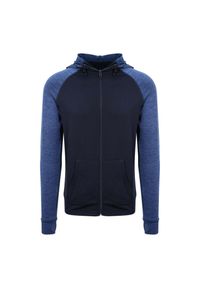 JUST COOL - Bluza Rozpinana Męska Kontrastowa Melanż Slim. Kolor: niebieski. Wzór: melanż