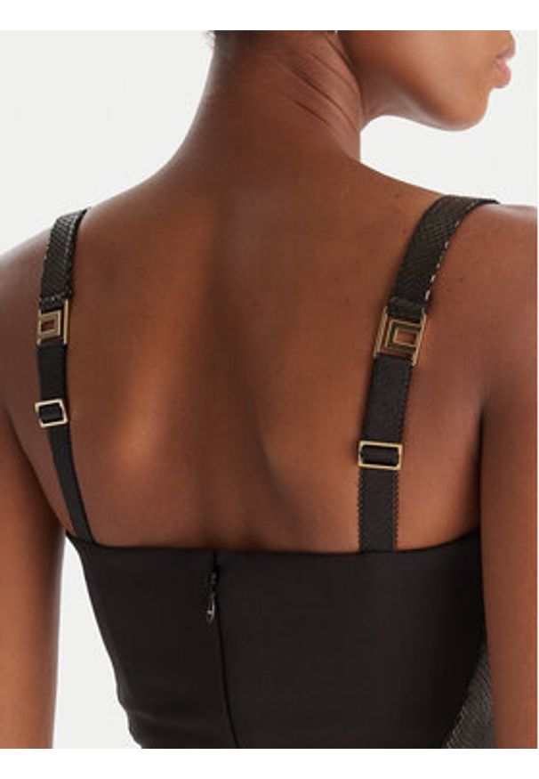 Elisabetta Franchi Sukienka koktajlowa AB-838-57E2-V480 Czarny Slim Fit. Kolor: czarny. Materiał: syntetyk. Styl: wizytowy