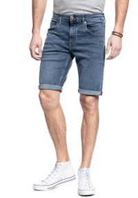 Wrangler - WRANGLER SPODNIE MĘSKIE COLTON SHORTS SLING SHOT W15VJP251 112127167. Okazja: na co dzień, na randkę. Materiał: jeans, skóra, denim, elastan, bawełna, poliester. Długość: krótkie. Wzór: aplikacja. Sezon: lato, zima. Styl: klasyczny, casual #6