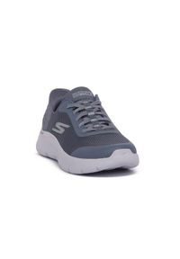 skechers - Buty do chodzenia damskie Skechers Blu Go Walk. Kolor: szary. Materiał: materiał, syntetyk. Szerokość cholewki: normalna