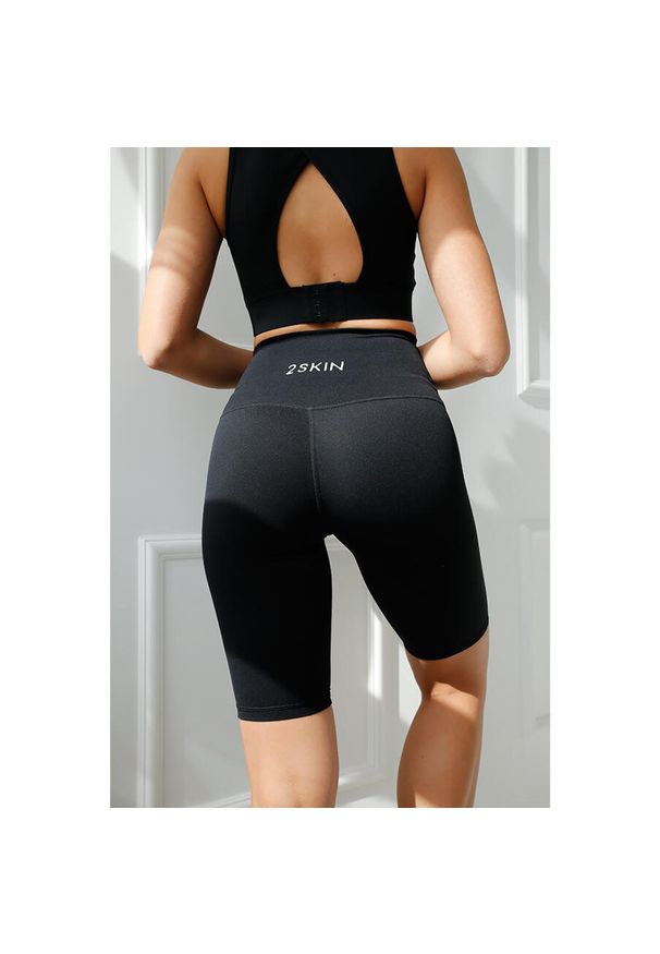 2SkIN - Czarne kolarki Icony damskie na trening 2skin. Stan: podwyższony. Kolor: czarny. Sport: fitness