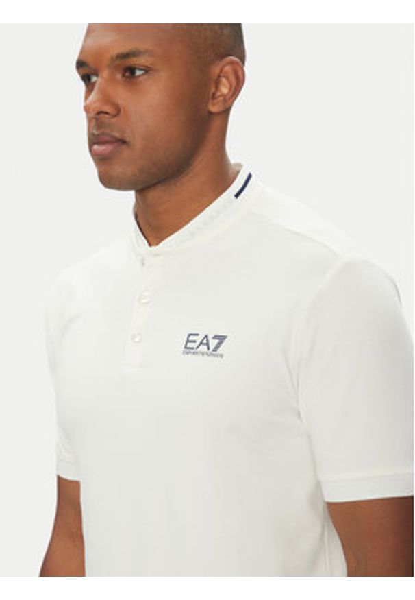 EA7 Emporio Armani Polo 7M000183 AF13511 U0005 Biały Regular Fit. Typ kołnierza: polo. Kolor: biały. Materiał: bawełna