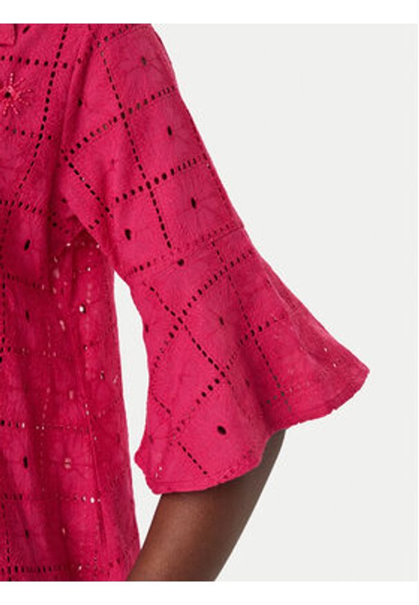 Iconique Sukienka letnia Romina IC26-039 Różowy Regular Fit. Kolor: różowy. Materiał: bawełna. Sezon: lato