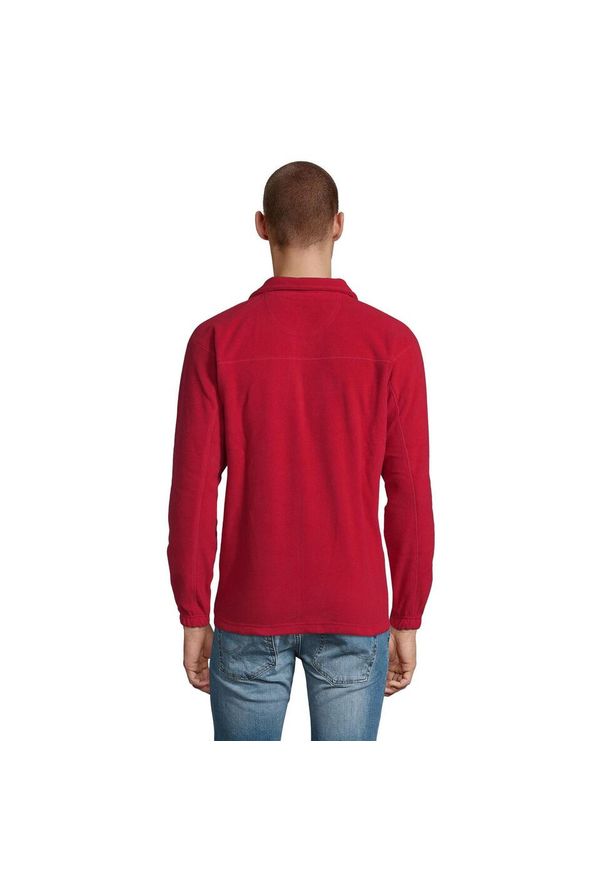 SOL'S - Bluza Polarowa Unisex Dla Dorosłych Ness Half Zip. Kolor: czerwony. Materiał: polar. Sezon: zima