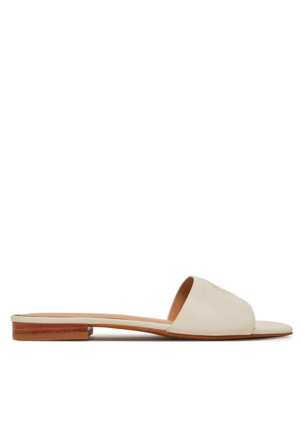 Lauren Ralph Lauren - LAUREN RALPH LAUREN Klapki Everley 802959143009 Biały. Kolor: biały. Materiał: skóra