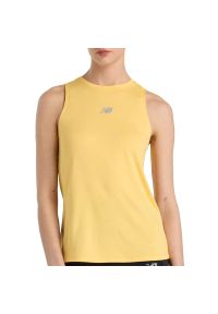 Koszulka New Balance WT51252CEE - żółta. Kolor: żółty. Materiał: tkanina, materiał, poliester, żakard #1