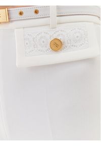 Elisabetta Franchi Spodnie materiałowe PA-080-32E2-V350 Biały Slim Fit. Kolor: biały. Materiał: syntetyk
