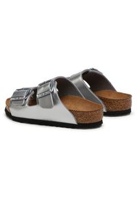 Birkenstock Klapki Arizona Kids 1019400 Srebrny. Kolor: srebrny. Materiał: skóra