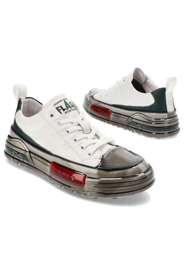 Białe Sneakersy John Doubare Sportowe Obuwie Męskie Premium. Zapięcie: sznurówki. Kolor: biały. Materiał: materiał