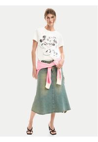 Desigual T-Shirt Core Mickey 26SWTK42 Biały Regular Fit. Kolor: biały. Materiał: bawełna #2