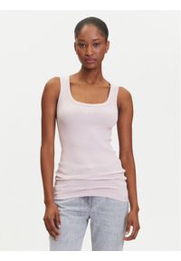 BOSS Top C_Ematite 50504245 Różowy Slim Fit. Kolor: różowy. Materiał: bawełna #1