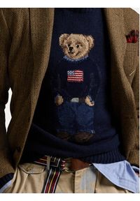 Polo Ralph Lauren Sweter 710946137001 Granatowy Regular Fit. Typ kołnierza: polo. Kolor: niebieski. Materiał: bawełna #7