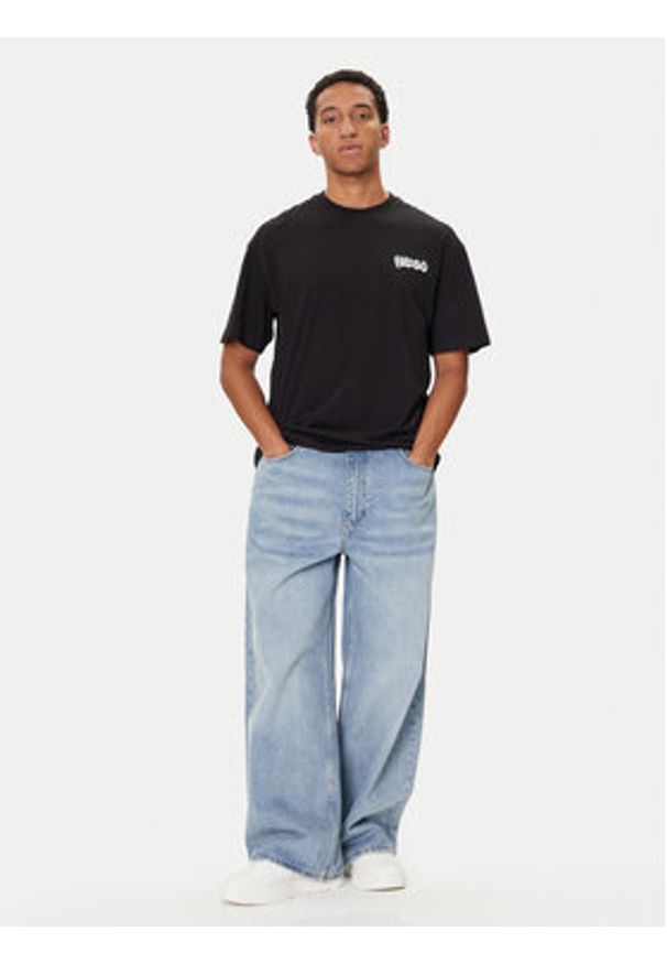 Hugo - HUGO T-Shirt Nyrotee 50549769 Czarny Loose Fit. Kolor: czarny. Materiał: bawełna