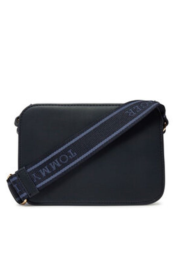 TOMMY HILFIGER - Tommy Hilfiger Torebka Th Logotape Camera Bag AW0AW17229 Granatowy. Kolor: niebieski. Materiał: skórzane