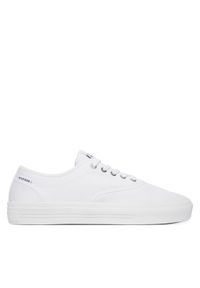 TOMMY HILFIGER - Tommy Hilfiger Tenisówki Th Vulc Cup Long Lace Canvas FM0FM05874 Biały. Kolor: biały. Materiał: materiał #1