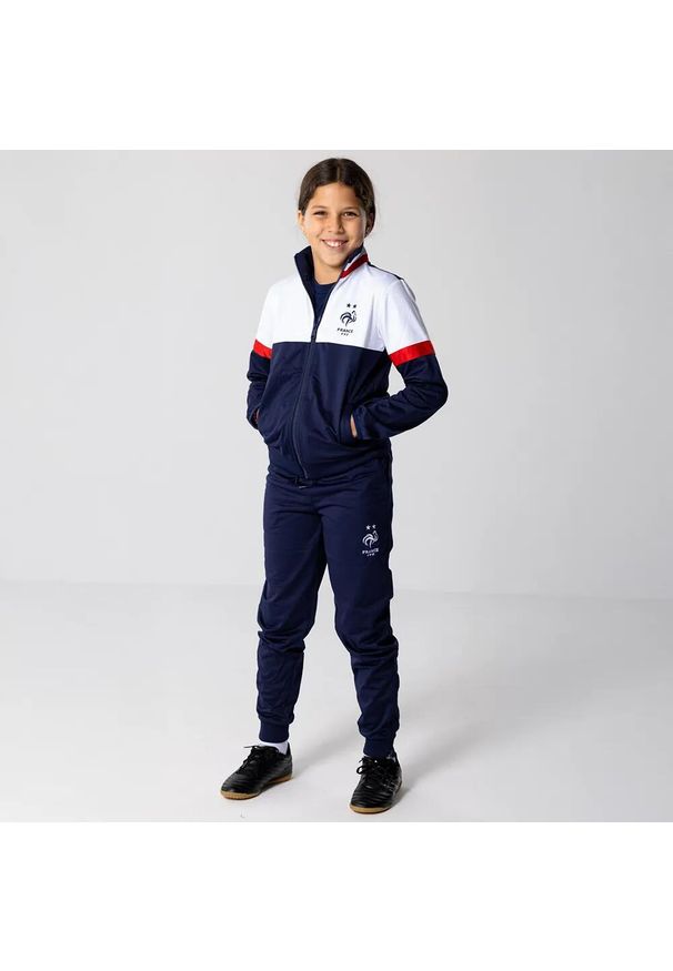 Dres Treningowy Francja Dzieci 24/25 - FFF. Kolor: biały, niebieski, wielokolorowy. Materiał: dresówka. Styl: sportowy