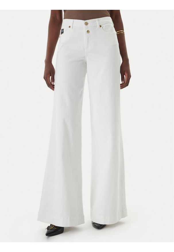 Versace Jeans Couture Jeansy 80HAB561 CEWCA Biały Wide Leg. Kolor: biały