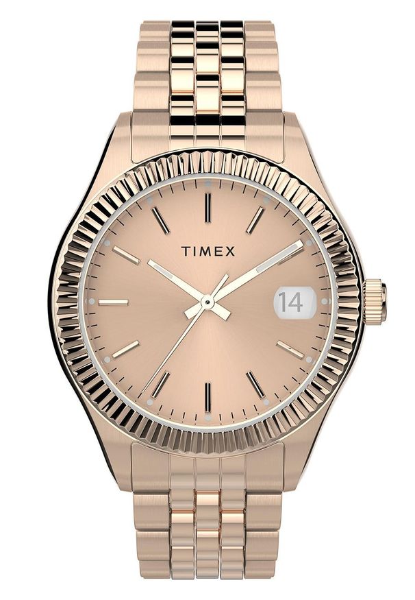 Timex zegarek TW2T86800 Waterbury Legacy. Kolor: różowy. Materiał: materiał
