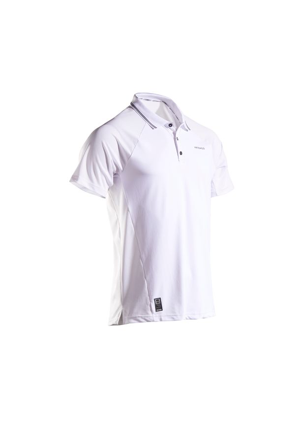 ARTENGO - Koszulka Polo Do Tenisa Tpo 500 Dry Męska. Typ kołnierza: polo. Kolor: biały. Materiał: materiał, mesh. Sport: tenis