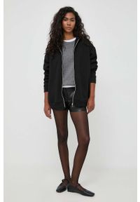 Pinko bluza damska kolor czarny z kapturem gładka. Typ kołnierza: kaptur. Kolor: czarny. Materiał: materiał. Wzór: gładki #2